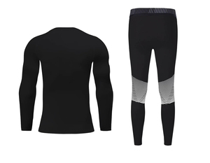 Ensemble de fitness pour homme : T-shirts et pantalons de compression moulants d'automne à taille élastique, poids moyen - Product Image 6