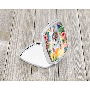 Espejo de maquillaje de viaje compacto Westie Luau para mujer, espejo decorativo de bolsillo de mano plegable para regalos - Product Image 2