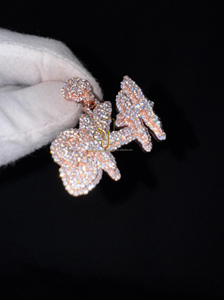 Men's Stylish 925 Solid Silver Iced Custom Initial <b>Name</b> <b>Pendant</b> Personalized Big <b>Necklace</b> Moissanite Diamond for Gift Occasions - Product Image 4