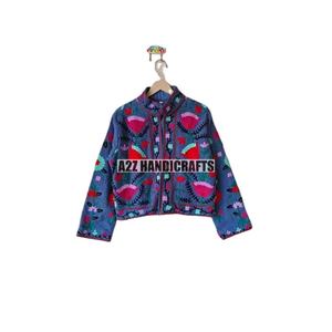Vêtements pour femmes veste unisexe vente en gros indien TNT coton vestes hiver à la main manteau broderie Suzani veste - Product Image 3