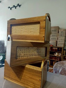 Factory Brown Wooden <b>Crate</b> Box with Rope Handle for Vegetable Packing Eco-Friendly Durable Storage Cabinet Organizers gift - Product Image 3