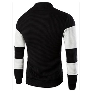 Blouson universitaire en cuir bleu marine, marron et blanc, avec manches en cuir, vêtement d'extérieur premium de type Letterman, fabricant sur mesure - Product Image 4