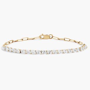 Women's Luxury Mini Half Tennis <b>Bracelet</b> with 2 CTW Marquise Cut Filled Lab-Grown Diamonds in White Gold - Product Image 1