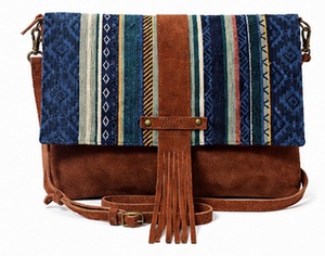 Bolso Bandolera de Piel Genuina Estilo Boho Tribal para Mujer, con Borlas y Solapa, 3ltr, Logotipo Personalizado OEM, Venta al Por Mayor - Product Image 1
