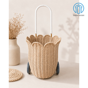 Nuevo Carrito de Compras de Mimbre Hecho a Mano, Juguete para Niños, Carrito de Bebé, Cesta de Almacenamiento de Mimbre, Decoración para Guardería, Regalo, Carritos de Bebé - Product Image 3