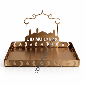 Plateau de décoration Ramadan, assiette cadeau, assiettes de présentation de desserts sucrés pour la décoration de table de fête Eid Mubarak - Product Image 3
