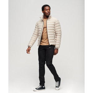 Men's for Stand Collar Puffer Jacket Zipper Closure Windproof Breathable Winter <b>Coat</b> Casual Down Filling Slim Fit Canvas - Product Image 4