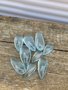 Lot de pierres d'aquamarine naturelle, forme poire, cabochon, beauté naturelle, bonne couleur et qualité, pour la création de bijoux, 20,48 carats - Product Image 6