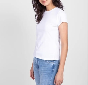 Camiseta de verano para mujer, manga corta, corte ajustado, top corto para adolescentes y mujeres, de alta calidad, estilo básico pero con un aspecto elegante. - Product Image 1