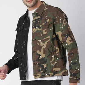 เสื้อแจ็คเก็ตยีนส์ผู้ชายสไตล์ฮิปฮอป ยี่ห้อ UNIQUE CLOTHING คุณภาพพรีเมียม วินเทจ ดีไซน์ขาดๆ แบบมีสไตล์ คอตั้ง ติดกระดุมด้านหน้า ผลิตจากผ้าฝ้าย 100% รับสั่งทำพิเศษ - Product Image 1