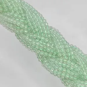 Perles de pierres précieuses en améthyste verte naturelle, micro-facettées, rondes, qualité AA, 2-2,5 mm, en fil - Product Image 2