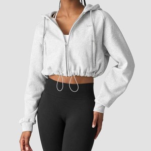 Vente en gros OEM Personnalisé – Nouveaux sweats à capuche zippés noirs pour femmes, anti-plis, respirants, pour l'entraînement et les activités sportives - Product Image 6