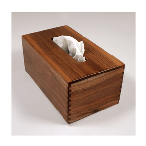 Caja de pañuelos de madera al por mayor, proveedor de cajas de pañuelos de madera rectangulares, caja de pañuelos de madera moderna y sostenible, caja de almacenamiento de escritorio. - Product Image 1