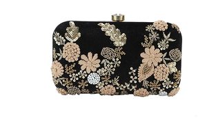 Hermoso Bolso de Mano Bordado de Poliéster Ligero Hecho a Mano de Alta Calidad, Diseño Floral Vintage, Elegante, Tradicional y Étnico - Product Image 2