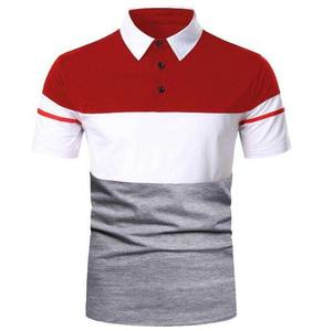 Polo décontracté pour homme, été, couleur contrastée, polyester, manches courtes, polo tendance - Product Image 3