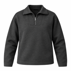 Latest Design <b>White</b> <b>Sweatshirt</b> Black Zipper Style Tech Fleece Unisex Pullover Chest Pocket Jacket Breathable Winter Dip Dye - Product Image 4