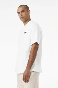Camiseta Oversize Blanca Personalizada con Hombros Caídos, Venta al por Mayor, Unisex, de Algodón Pesado, Cuello Redondo, Ajuste Holgado, para Hombre - Product Image 3
