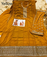 Hint Modası Sade Doğal Kadınlar İçin Uzun Ağır Fileli Anarkali İşlemeli Kurti Elbise Dupatta Düğün Parti Kıyafeti