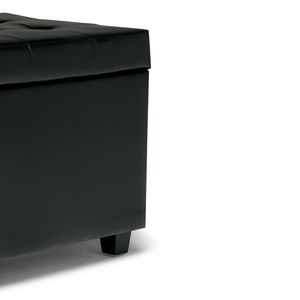 Cosmopolitan Midnight Black <b>Storage</b> Ottoman Stylish <b>Stool</b> with Hidden <b>Storage</b> Space - Product Image 4