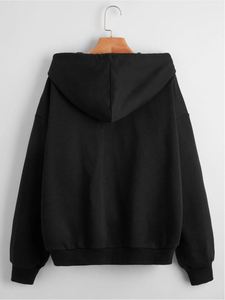 Sweat-shirt à capuche zippé noir pour homme, manches régulières, coupe classique, style décontracté, tissu polaire polyester/coton, séchage rapide, respirant - Product Image 1