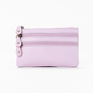 Unisex Genuine Cowhide Leather <b>Card</b> <b>Holder</b> <b>Wallet</b> with Malty Color Zipper Closure and Patchwork Design - Product Image 6