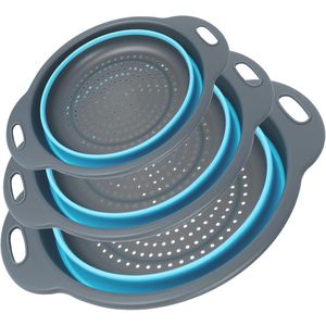 Juego de 3 coladores plegables de PP+TPE resistentes y gruesos, colador de cocina plegable que ahorra espacio con base antideslizante - Product Image 1