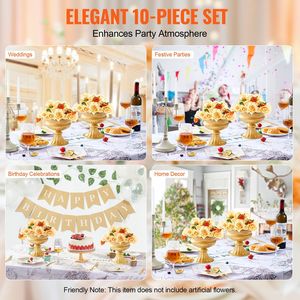 Set di 10 Vasi Metallici Dorati Alti 16cm/6,3FT per Composizioni Floreali, Supporto Espositivo per Tavoli da Festa e Centrotavola Matrimoniali - Product Image 2