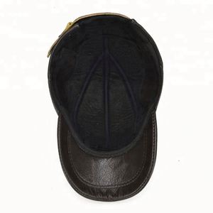 Gorro de Invierno de Alta Calidad, Estilo Vintage, de Cuero Genuino, Gorra de Béisbol para Hombre con Orejeras - Product Image 5