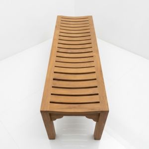 Beach Chairs Wood Modern Solid Teak Backless Slatted <b>Bench</b> Stool For Poolside Resort Ocean Waterfront Deck Terrace Sourcing - Product Image 3