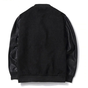 Wholesale Latest Designs <b>Long</b> Sleeve 100% Wool Body <b>Leather</b> Sleeves Baseball Varsity <b>Jacket</b> Embroidery Logo Letterman <b>Jacket</b> - Product Image 4