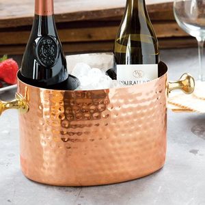 Seau à glace décoratif en cuivre pur martelé, seau à champagne de luxe pour mariage, maison, hôtel et bar - Product Image 6