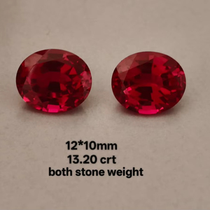 พลอยทับทิมคุณภาพสูงทรงคุชชั่น ผลิตในห้องปฏิบัติการ สีแดงพรีเมียม สำหรับทำเครื่องประดับ พลอยแฟนซีงานแฮนด์เมด - Product Image 2