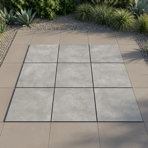 กระเบื้องพอร์ซเลนสีเทา Travertine R11 แบบรีเคิร์ฟ หนา 20 มม. กันลื่น ทนทานต่อการสึกหรอ พร้อมกาวสำหรับปูพื้นภายนอกเชิงพาณิชย์ - Product Image 2