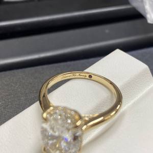 Bague en diamant synthétique de laboratoire de couleur E, taille ovale, certifiée IGI, or jaune, blanc ou rose 10K 14K 18K, bijoux classiques pour femmes - Product Image 4