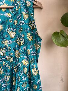 Robe indienne en coton imprimée à la main, style vintage, broderies florales, tunique longue, robe longue jusqu'au sol pour la saison estivale, très vendue - Product Image 4