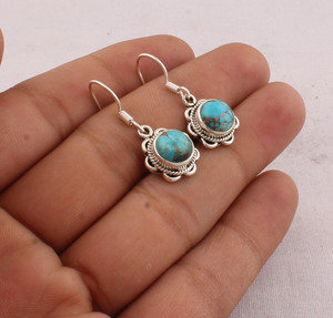 Wholesale Shree Jaipur <b>Silver</b> 925 Sterling <b>Silver</b> Bezel Set Crystal Drop <b>Earrings</b> Handmade Vintage Water Drop Engagement <b>Dangle</b> - Product Image 2