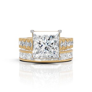 Anillo de Moissanita con Banda, Chapado en Rodio sobre Plata de Ley, Joyería Fina para Hombre, Pieza Audaz con Centro Grande, Ideal para Regalo - Product Image 2