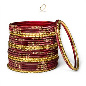 Modern Design Kids <b>Red</b> Gold Plated Stainless Steel Crystal Wedding Fashion Bangles Premium for Boutiques Gift Shops Wholesale - Product Image 2