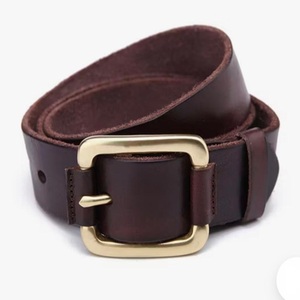 Ceinture en cuir véritable de haute qualité pour homme, avec boucle en laiton réglable, tailles personnalisées. - Product Image 2