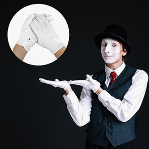 ถุงมือผ้าฝ้ายบางสำหรับผู้ชายและผู้หญิง ถุงมือสีขาวสำหรับชุดเดินขบวนอย่างเป็นทางการ - Product Image 5