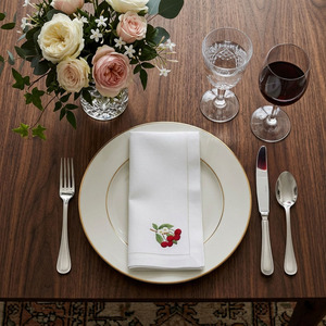 Servilletas de Tela Personalizadas al por Mayor, Bordadas con Diseño de Cereza, con Dobladillo, de Algodón, Reutilizables, para el Hogar, Bodas y Eventos - Product Image 3