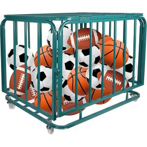 Chariot de rangement pliable pour ballons de sport avec couvercle et roues, grande capacité, organisateur de ballons de basket pour salle de sport - Product Image 1