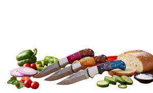 Ensemble de couteaux pliants en acier au carbone faits à la main, lames forgées sur mesure, manches en bois colorés, artisanat de qualité supérieure, léger et durable - Product Image 2