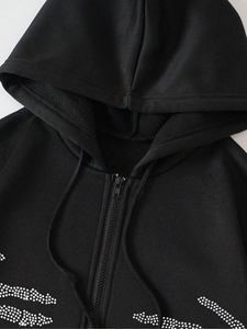 Bon fabricant de sweats à capuche pour hommes avec strass, entièrement personnalisables, tendance, anti-rides, de haute qualité. - Product Image 6