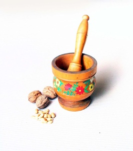 Heavy Solid Wooden Mortar <b>And</b> Pestle <b>Set</b> For Crushing <b>Herbs</b> <b>Spices</b> <b>And</b> Preparing Fresh Herbal Paste - Product Image 6