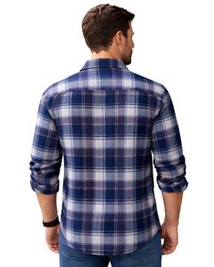 Camisa Casual Personalizada a Cuadros Azul Marino y Blanco para Hombre, Corte Entallado, Manga Larga, Botones, Algodón, Elegante, Calidad Premium, a la Moda - Product Image 2