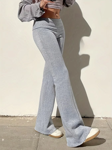 Pantalones Casuales Ajustados y Acampanados para Mujer, Pantalones Deportivos Lisos, Gran Venta - Product Image 4