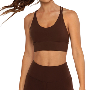 Best Quality Women's High Support Yoga Sports Bra Adjustable Straps Front Logo Spandex/Nylon Customizable Sizes Wholesale - Product Image 4