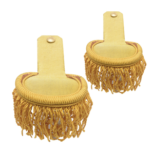 Custom Embroidered <b>Sew</b>-On Badge Patch with Gold Fringe & Cross Pattern for Uniforms, Garments, Jackets, Caps & Fashion Apparel - Product Image 3