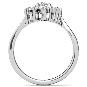 Anillo de Moissanita con Corte Ovalado Geométrico, Plata de Ley 925, Chapado en Oro Blanco, Certificado, Anillo de Compromiso, Boda, Novia, Solitario de Lujo - Product Image 3